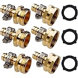 Twinkle Star Heavy Duty Brass 1/2" Garden Hose Mender End Repair Connector with Stainless Clamps, Male and Female Garden Hose