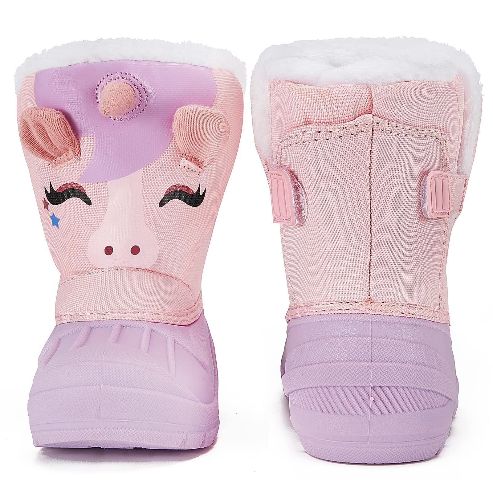 MORENDL Toddler Winter Snow Boots Waterproof Insulated Faux Fur Boys Girls Hiking Boots (Toddler/Little Kid)