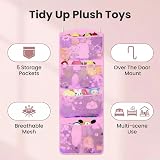 RZMAYIS Stuffed Animal Storage Organizer with 5 Pockets - Pink view 4