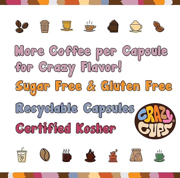 CRAZY CUPS FLAVORED COFFEE FOR KEURIG K-CUP MACHINES, CHOCOLATE RASPBERRY TRUFFLE, HOT OR ICED DRINKS, 22 COUNT SINGLE SERVE, RECYCLABLE PODS(PACK OF 1)