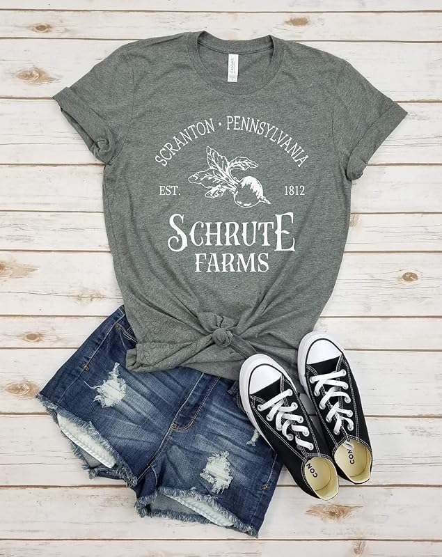 Amazon Com Schrute Farms White Unisex Tshirt Scranton Pennsylvania Est 1812 The Office Tv Show The Office Michael Scott Dwight Schrute Schute Handmade