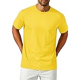 Cotrasen Mens T-Shirts Short Sleeve Cotton T Shirts Casual Plain Crew Neck Basic Tees Moisture Wicking Summer Shirts