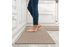 COCOER 2 PCS Kitchen-Rugs Washable, Non-slip Kitchen-Mat for Floor, Absorbent Neutral Kitchen Rugs and Mats in Front of The Sink