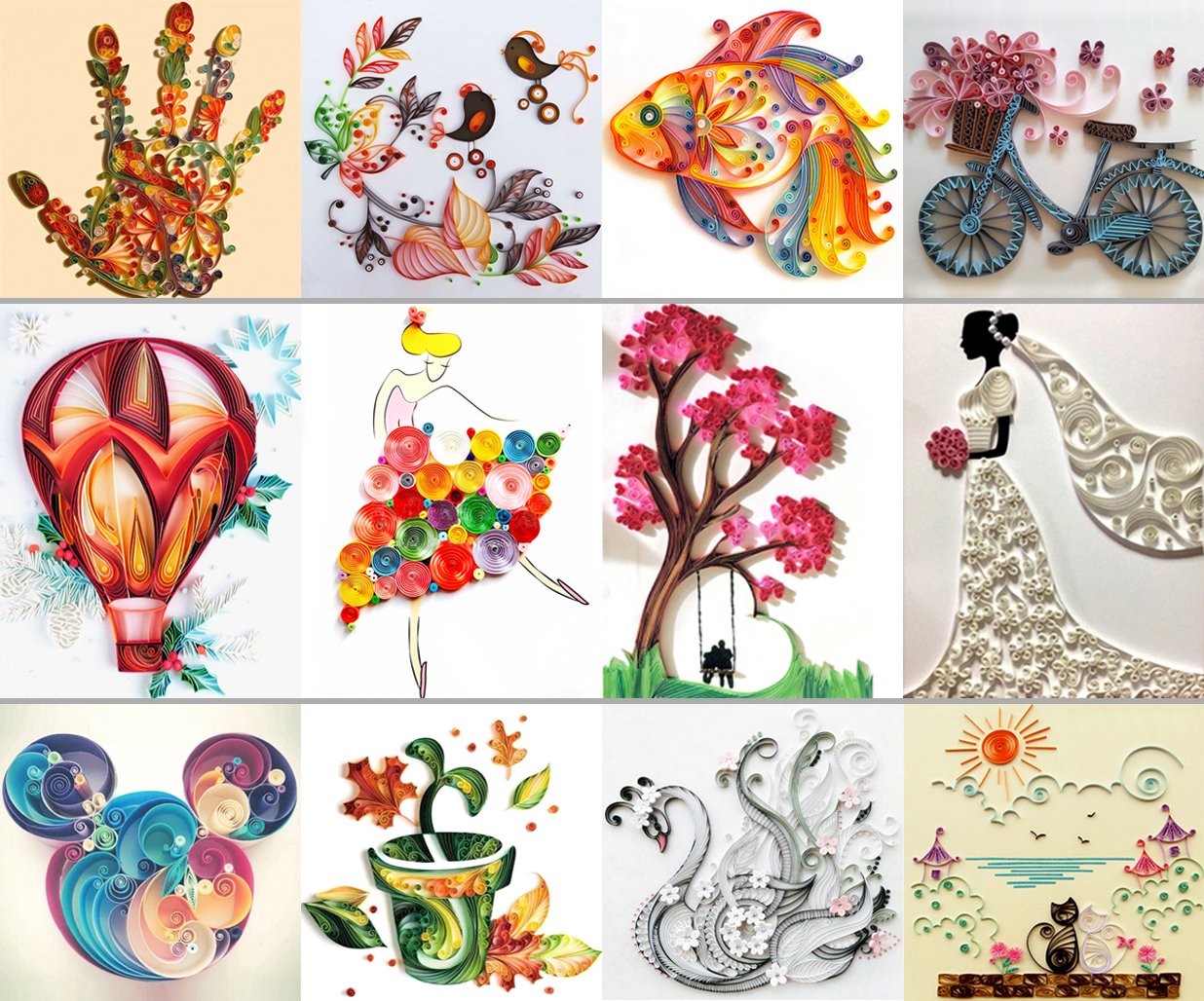 Lieomo Set B073rztd9k Handmade Different Tool Diy Quilling Paper 12pcs Origami Drawings テンプレート 送料無料 新品