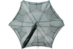 6/12 Holes Automatic Folding Fish Trap, Fish Shrimp Minnow Crayfish Crab Baits Cast Mesh Trap, Portable Bait Cage Traps Magic