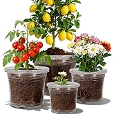 12 Pack 4/6/8/10 Inch Clear Nursery Pots for Plants, Large Size Nursery Pot | Clear Plant Pots with Drainage Holes, Plastic Nursery Pots for Indoor and Outdoor Planting Vegetables, Orchids, Aloe