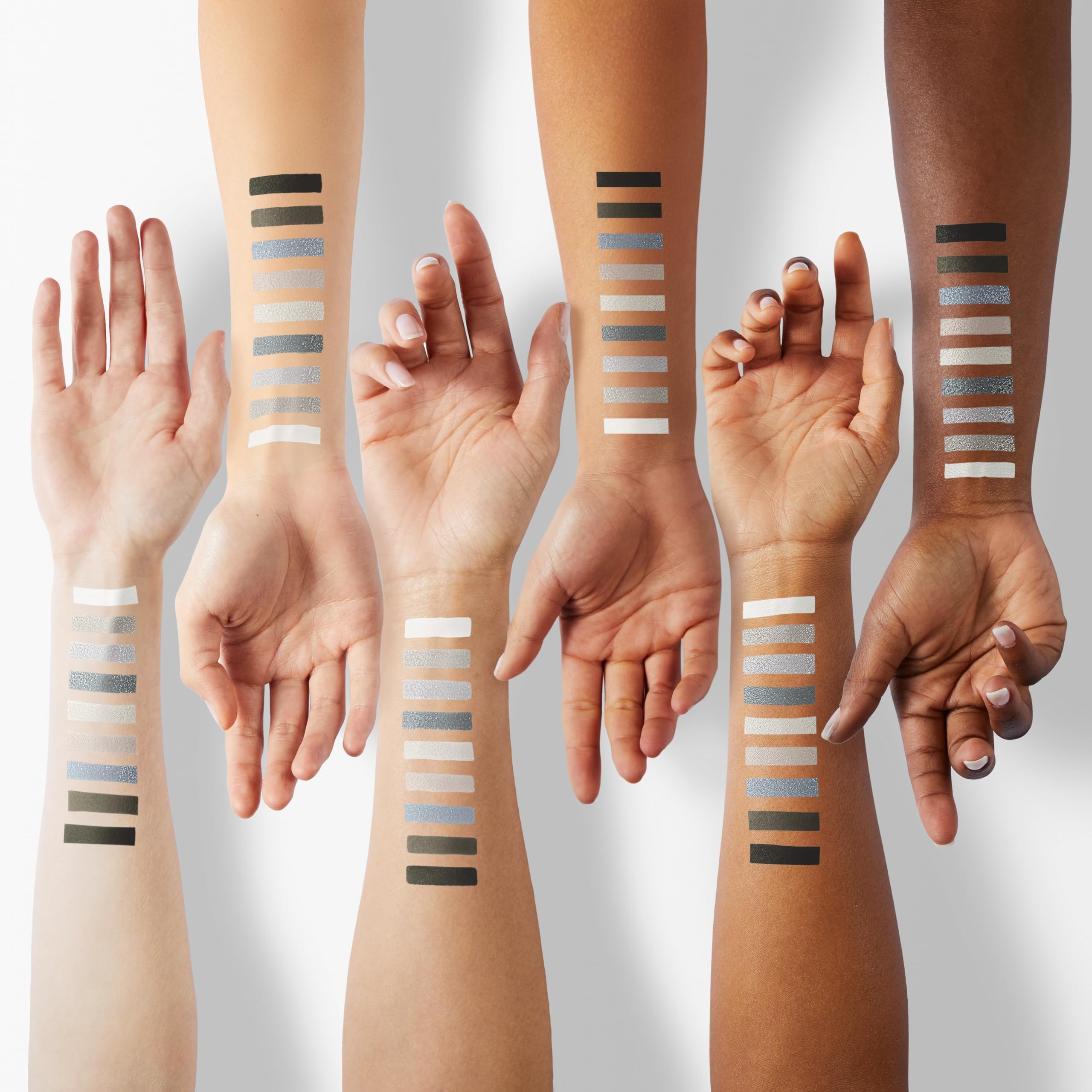 AMY'S DIARY Black Smokey Silver Glitter Shimmer Eye Eyeshadow Makeup Palette,9 Colors Cool Toned Matte Glitter Make Up Black Radiance Eyeshadow Palette Sombras De Ojos Profesional(A)