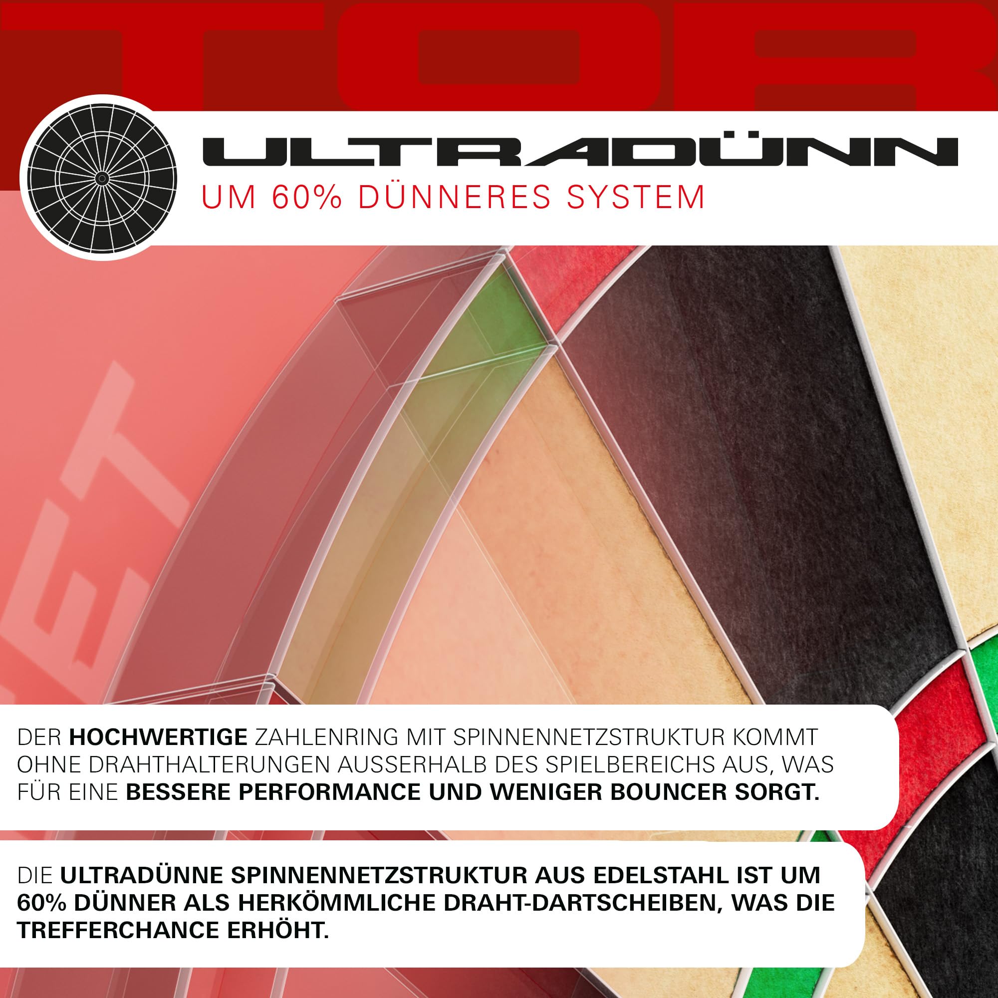 Target Darts Tor Dartscheibe Steeldart, Steeldartscheibe | Professionelle Dartscheibe mit Befestigungsset, moderner rotierender Zahlenring, Premium-Sisal aus Madagaskar Dart Scheibe 6