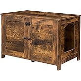 HOOBRO Cat Litter Box Enclosure, Hidden Cat Washroom Furniture with Divider, Wooden Pet House End Table, Large Enough for Mos
