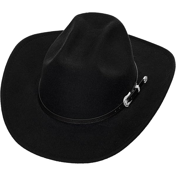 Unisex Western Cowboy Hat – Fedora Style With Leather Belt, Wide Brim