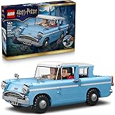 LEGO Harry Potter Enchanted Flying Ford Anglia Car Building Toy for Boys & Girls - Book Shelf & Bedroom Decor for Ages 14+ -