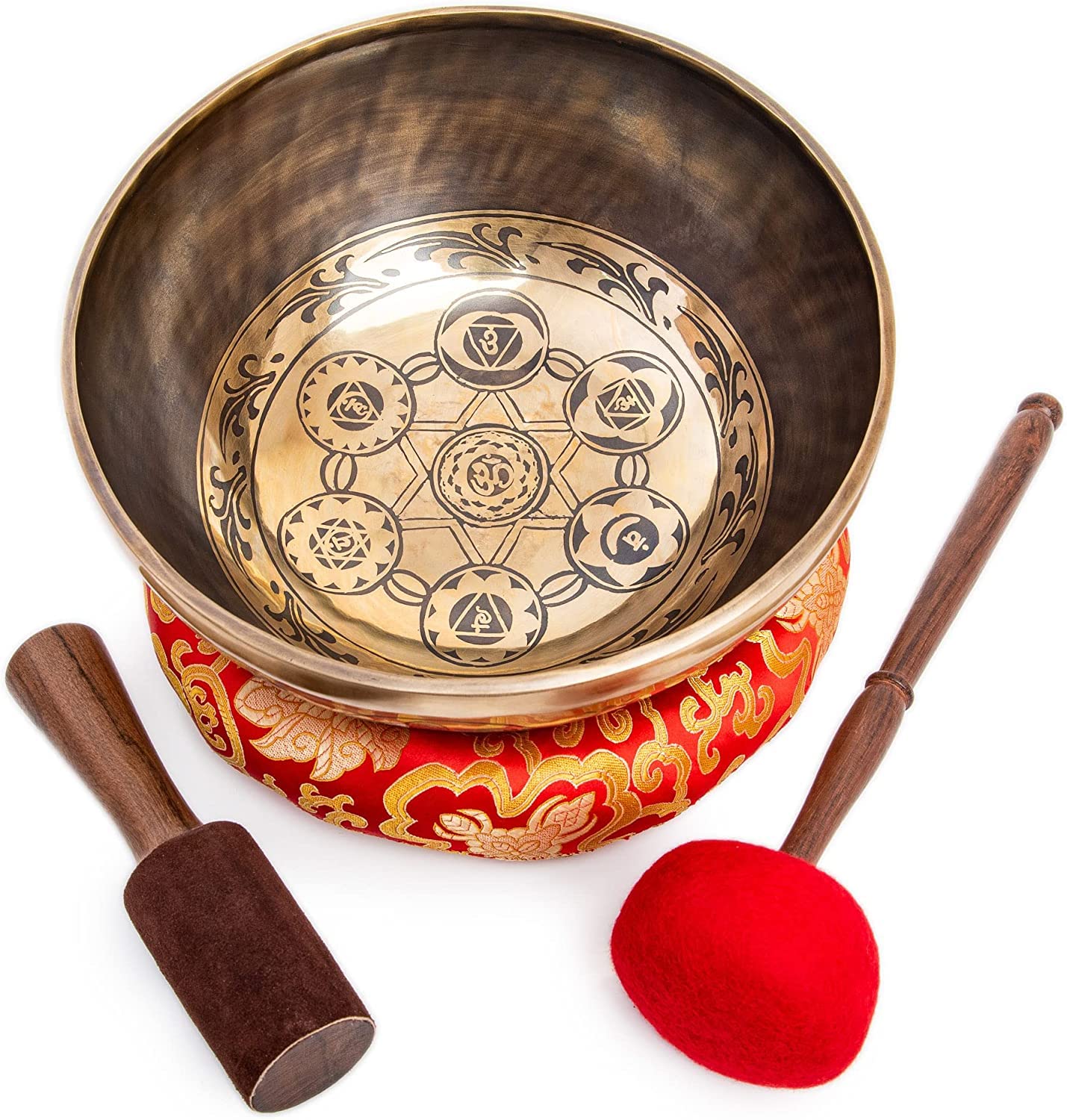 Photo 1 of Large Tibetan Singing Bowl Set - 11" Master Healing Big Professional Grade For Sound Bath Chakra 7 Metal Meditation Yoga By Himalayan Bazaar