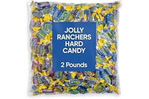 CHAIN & JO SWEETS Jolly RanchersAssorted Fruit Flavored Hard Candy - 2 Pounds Of Approx 150 Hard Candy Individually Wrapped -Bulk Jolly RanchersMix - Christmas Hard Candy Jolly RancherFruit Candy in Bulk - Fruit Flavored Candy - Hard Candy Assortment Fruit Candy
