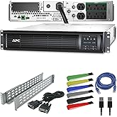 APC 2200VA Smart UPS with SmartConnect, SMT2200RM2UC Rack Mount UPS Battery Backup + Network Cable + Wire Ties