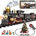 Remote Control Train Set for Kids Electric Steam Engine Locomotive, Cargo Car & Tracks,Trains w/Realistic Smoke,Sounds & Lights,Rechargeable Birthday Gifts for 3 4 5 6 7+ Years Old Boys Girls … …