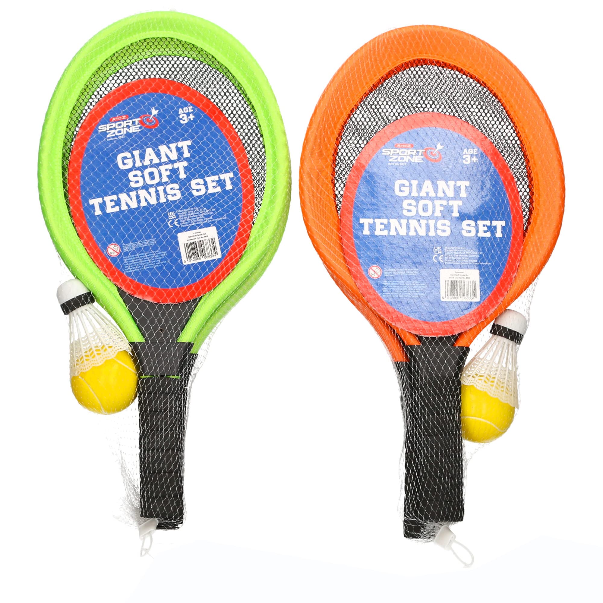 Atoz 6833 Soft Tennis, Assorted, green or orange, 43.5 x 23.5 cm