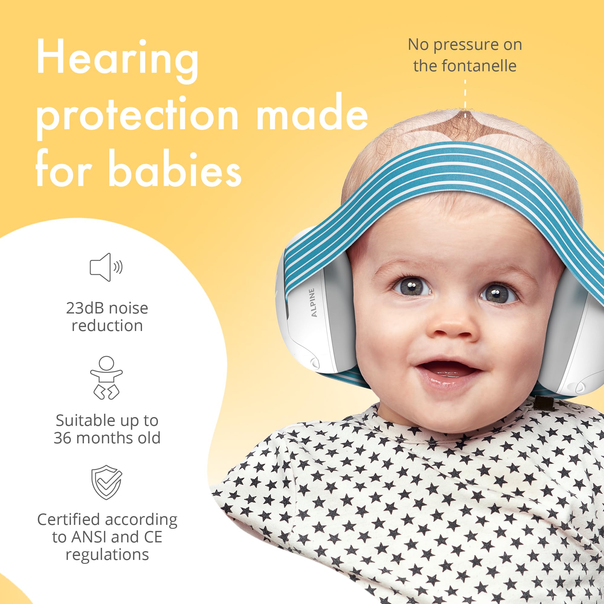 Alpine Muffy Baby Ear Protection For Babies And Toddlers Up To 36 Months CE & ANSI Certified