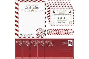 Tinlade 12 Sets Christmas Official Letter and Certificate from Santa Claus Including Nice List Certificate North Pole Writing Letter Christmas Stickers Envelopes for Family(Santa Claus)