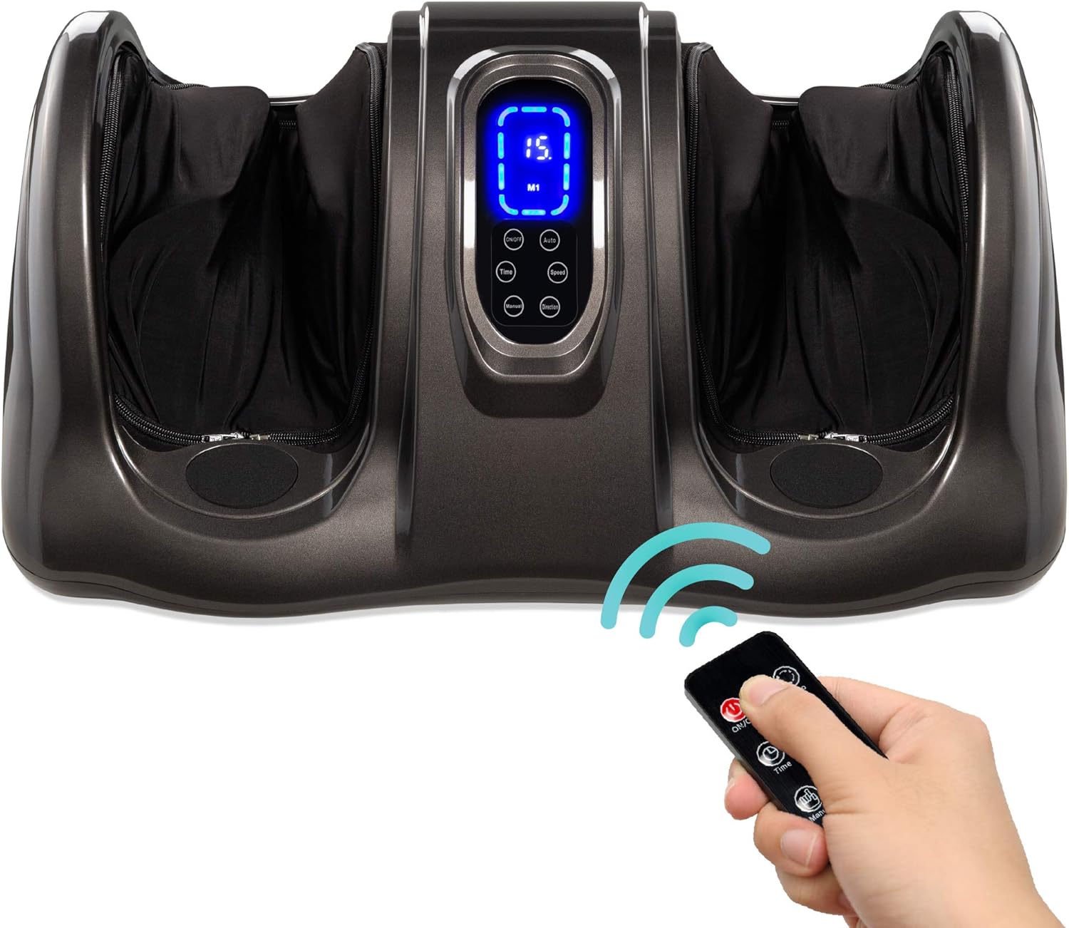 Best Choice Products Therapeutic Shiatsu Foot Massager Kneading and Rolling for Foot, Ankle, Nerve Pain w/Handle, High Intensity Rollers, Remote Control, LCD Screen, 3 Massage Modes - Black: Health & Personal Care
