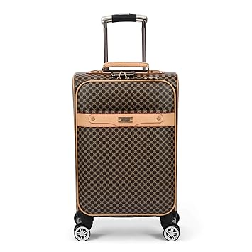 Mei&Ge 360 Degree Rotating 4 Wheel Spinner 22 PVC Lightweight Expandable Soft Sided Cabin Luggage Trolley Bag for Travel - 1001