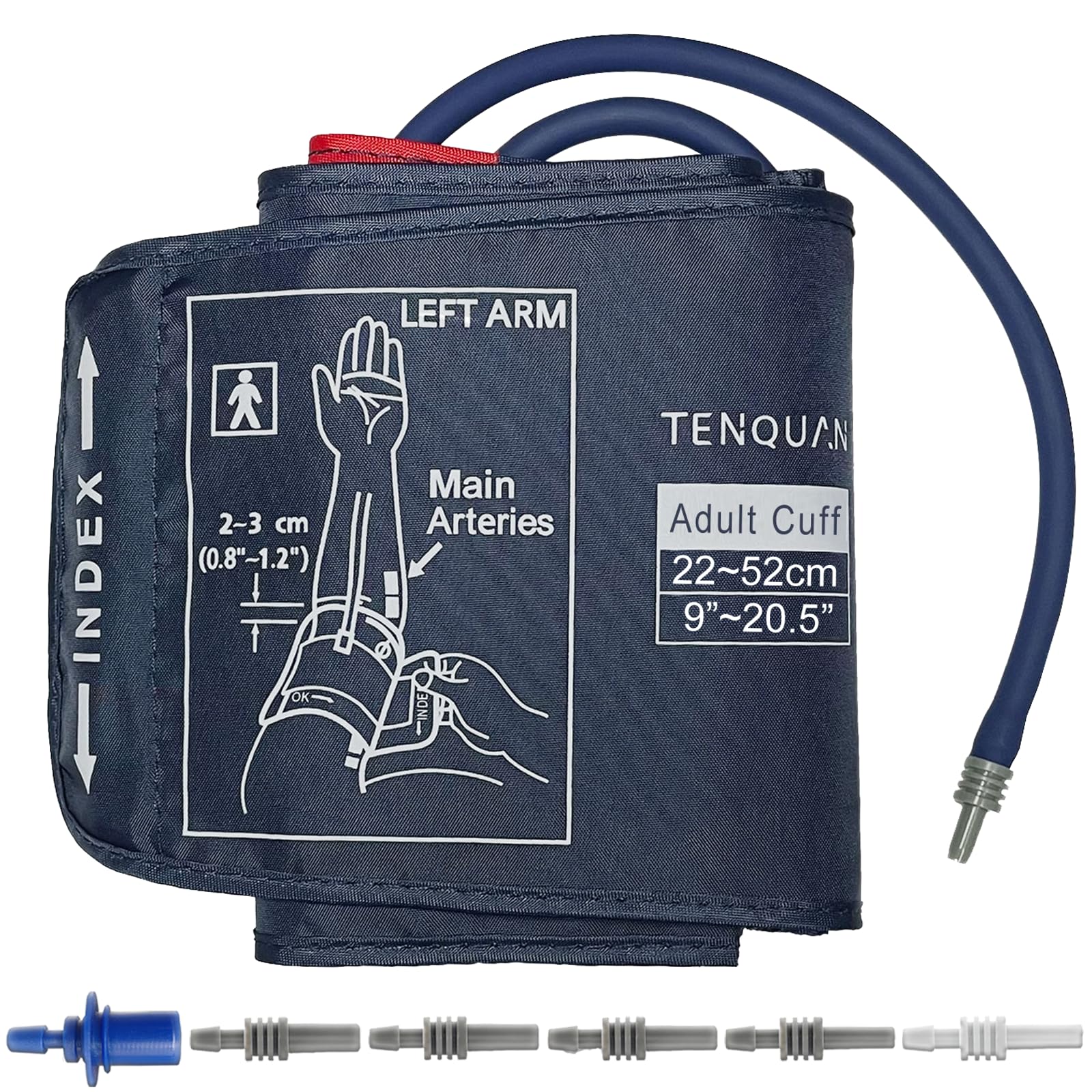 TENQUAN Blood Pressure Monitor Extra Large Cuff 9"-20.5" (22-52cm), Blood Pressure Machines Home Use Extra Large Cuff with Connector for Big Arm, Only BP Cuff Not Included Machine