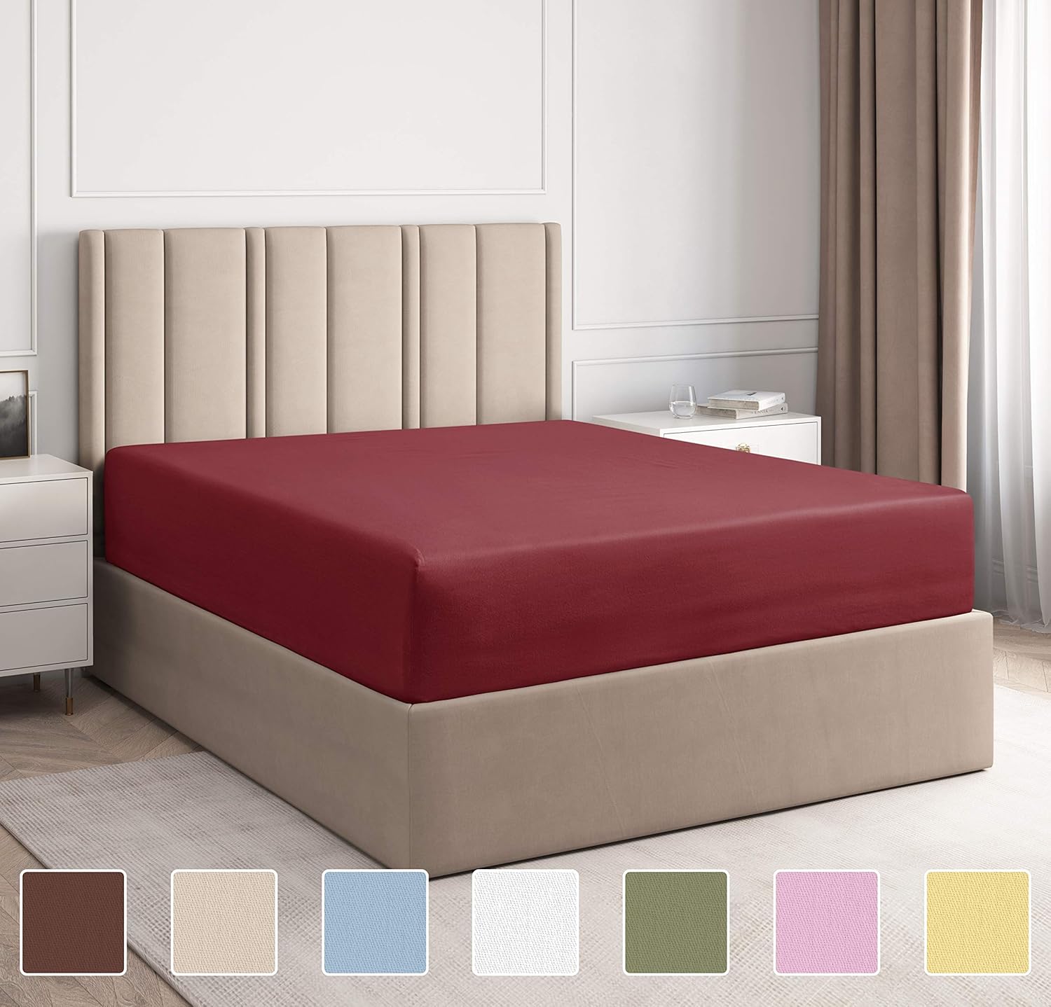 Queen Size Fitted Sheet - Single Fitted Sheet Queen - Queen Fitted Sheet Only - Fitted Sheet Deep Pocket - Fitted Sheet for Queen Mattress - Softer Than Egyptian Cotton - Queen - 1 Fitted Sheet Only: Home & Kitchen