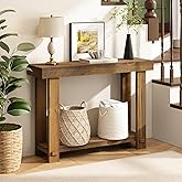 HOKYHOKY Solid Wood Console Table for Entryway, 42.5" Farmhouse Entryway Tables Thickened Tabletop and Legs Rustic Narrow Ski