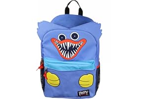 Mad Engine Poppy Playtime Huggy Wuggy Backpack 18" Character Design Multipurpose Tote Bag with 3D Ears