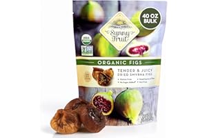 Sunny Fruit Soft Organic Turkish Dried Figs, 2.5 Pound Bulk Bag | No Preservatives, No Sugar Added | Healthy, Naturally Sweet Snack | Whole Dried Fruits | ORGANIC, NON-GMO, VEGAN, HALAL, KOSHER