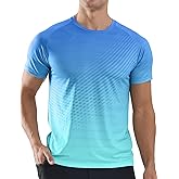 Men's Athletic Running T-Shirts Quick Dry Gym Workout Shirts Moisture Wicking Short-Sleeve Lightweight Sports Tee Tops