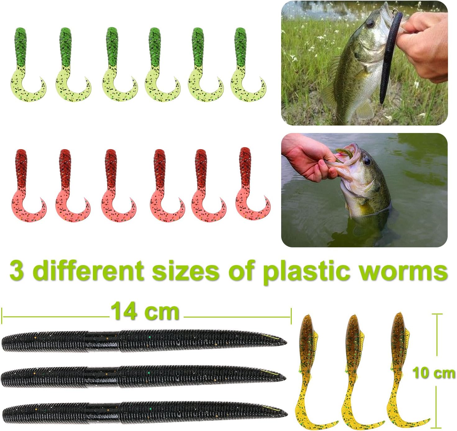 PLUSINNO Fishing Lures Baits Tackle including Crankbaits, Spinnerbaits, Plastic worms, Jigs, Topwater Lures, Tackle Box and More Fishing Gear Lures Kit Set, 102Pcs Fishing Lure Tackle : Sports & Outdoors