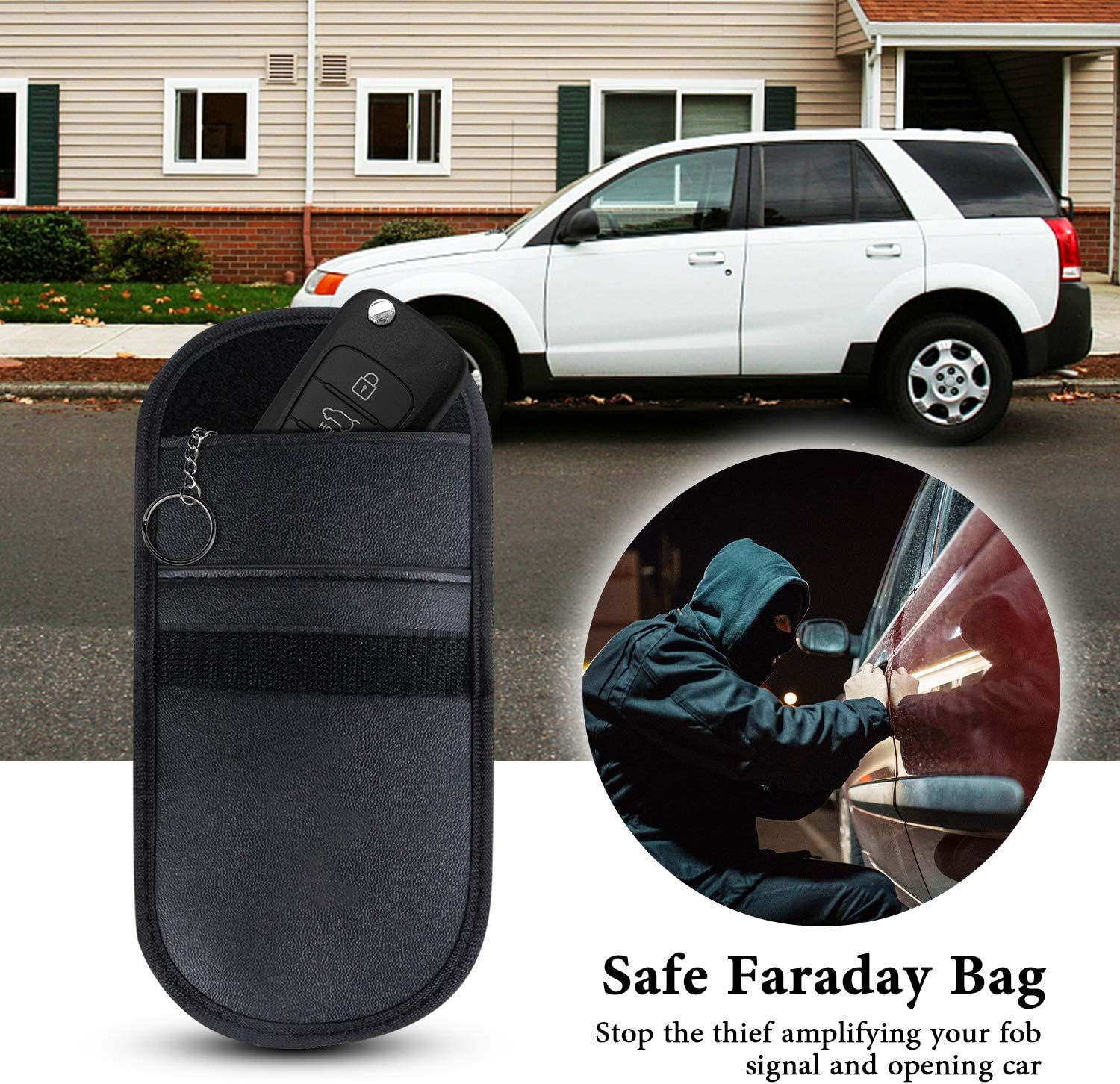 Car Key Signal Blocker Pouch,Faraday Bag for Key Fob,Keyless Entry Car