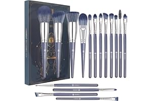 Makeup Brushes, HEYMKGO 16Pcs Makeup Brush Set Professional Synthetic Foundation Blending Blush Face Brushes, Eye Shadows Concealers Powder Brush Kit for Makeup