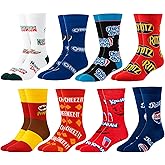 Crazy Socks–Snack Food Value Bundle – 8-Pack Novelty Crew Socks Gift Set Large Sizes for Men and Women, Soft & Comfortable