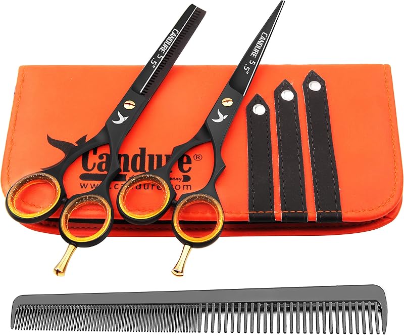 Candure Hair Cutting Scissors 5.5 inch Professional Barber Shears Set