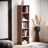 Vida Designs Oxford 5 Tier Cube Bookcase Walnut Wood 5 Shelf Storage view 6