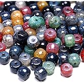 200 Pcs 8mm Natural Stone Beads for Jewelry Making Loose Gemstone Beads Western Smooth Genuine Real Stone Charms for DIY Bracelet Necklace Earring Making, Colorful
