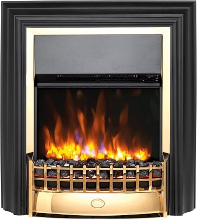 Dimplex Cheriton Deluxe Optiflame Freestanding Electric Fire 2kW Brass Black
