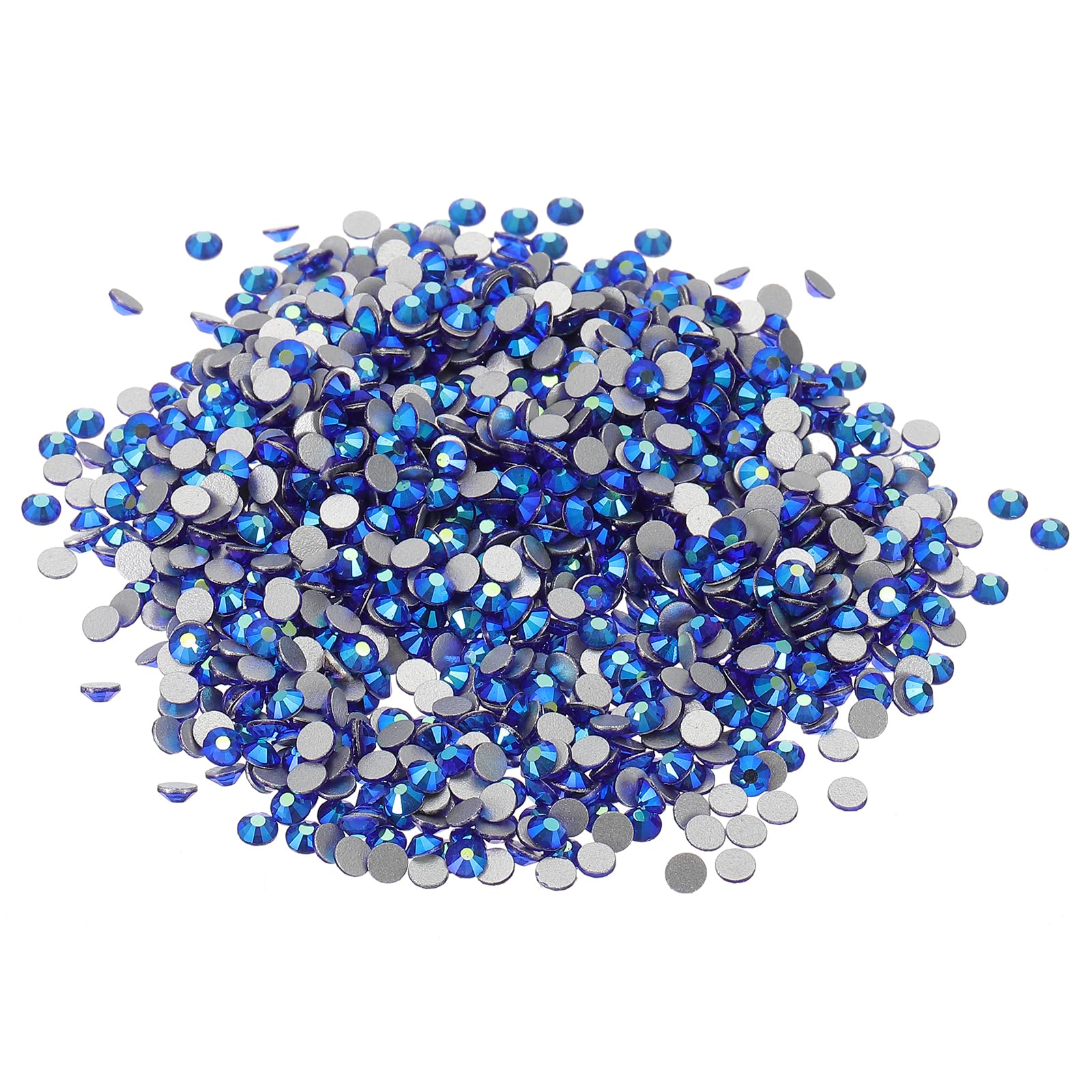 PATIKIL SS16/1440Pcs Glass Diamante Rhinestone, Crystal Glass Flat Back Rhinestones Round Crystal Man Made Gems Diamond Decor for Nail Art Craft Clothes DIY Makeup, AB Dark Blue