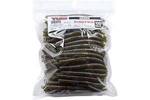 YUM LURES YUM Dinger Classic Worm All-Purpose Soft Plastic Bass Fishing Lure 100 Pack, 5 Inch