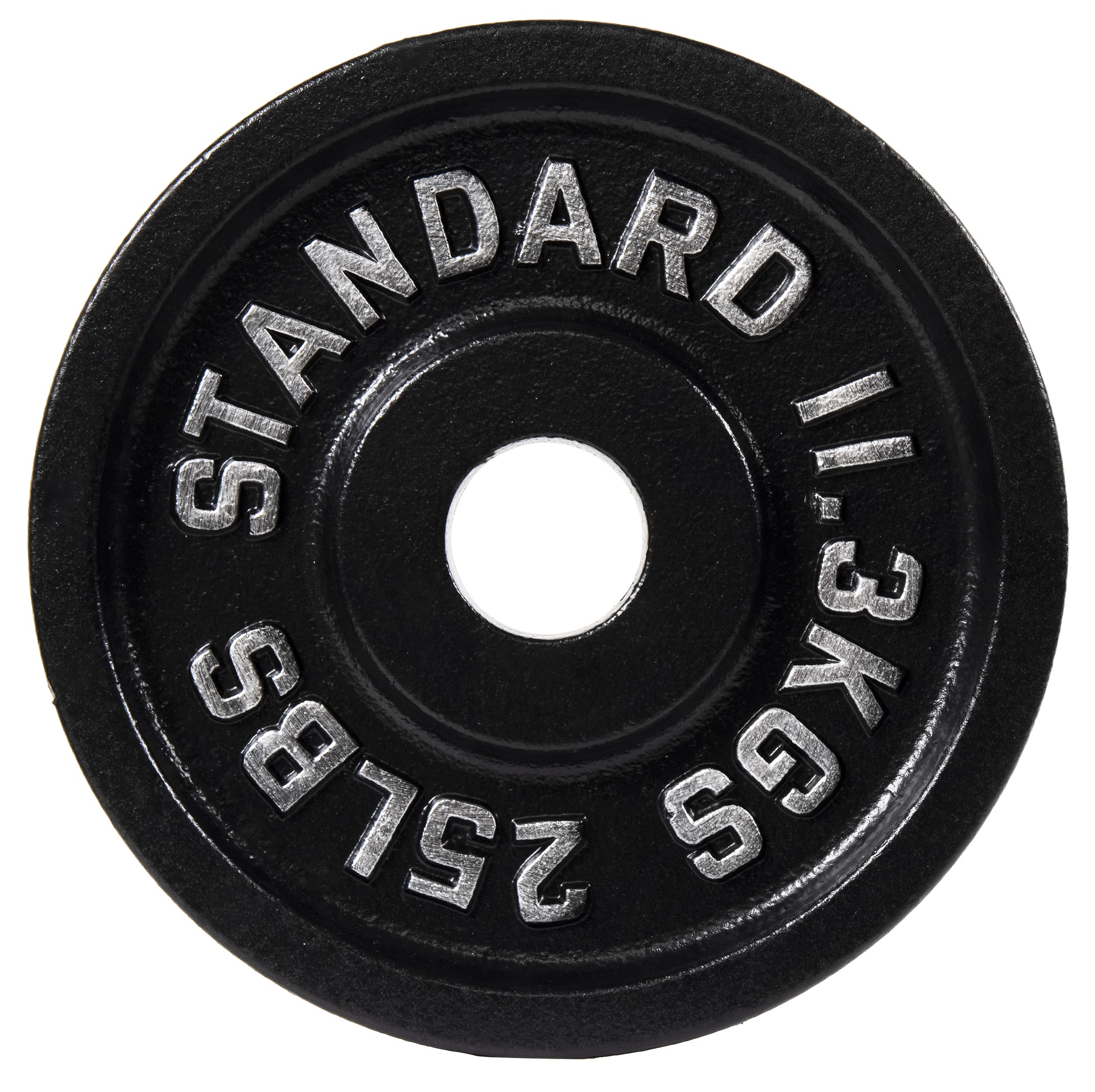 Photo 1 of Fitvids Olympic Cast Iron 2-Inch Weight Plate for Strength Training & Weightlifting, Multiple Weights Available, 25LB (Single)
