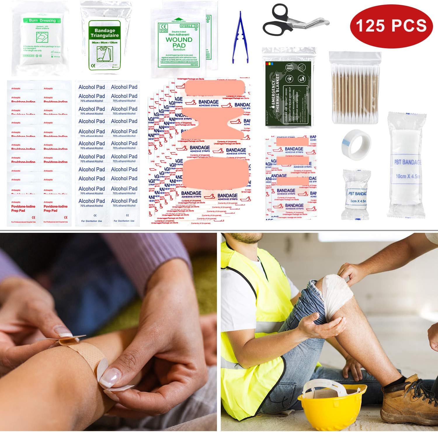 SUPOLOGY Emergency Survival First Aid Kit,135-In-1 Trauma Kit with Tourniquet 36" Splint, Military Combat Tactical IFAK EMT for First Aid Response, Disaster Home Outdoor Camping Emergency Kit: Health & Personal Care