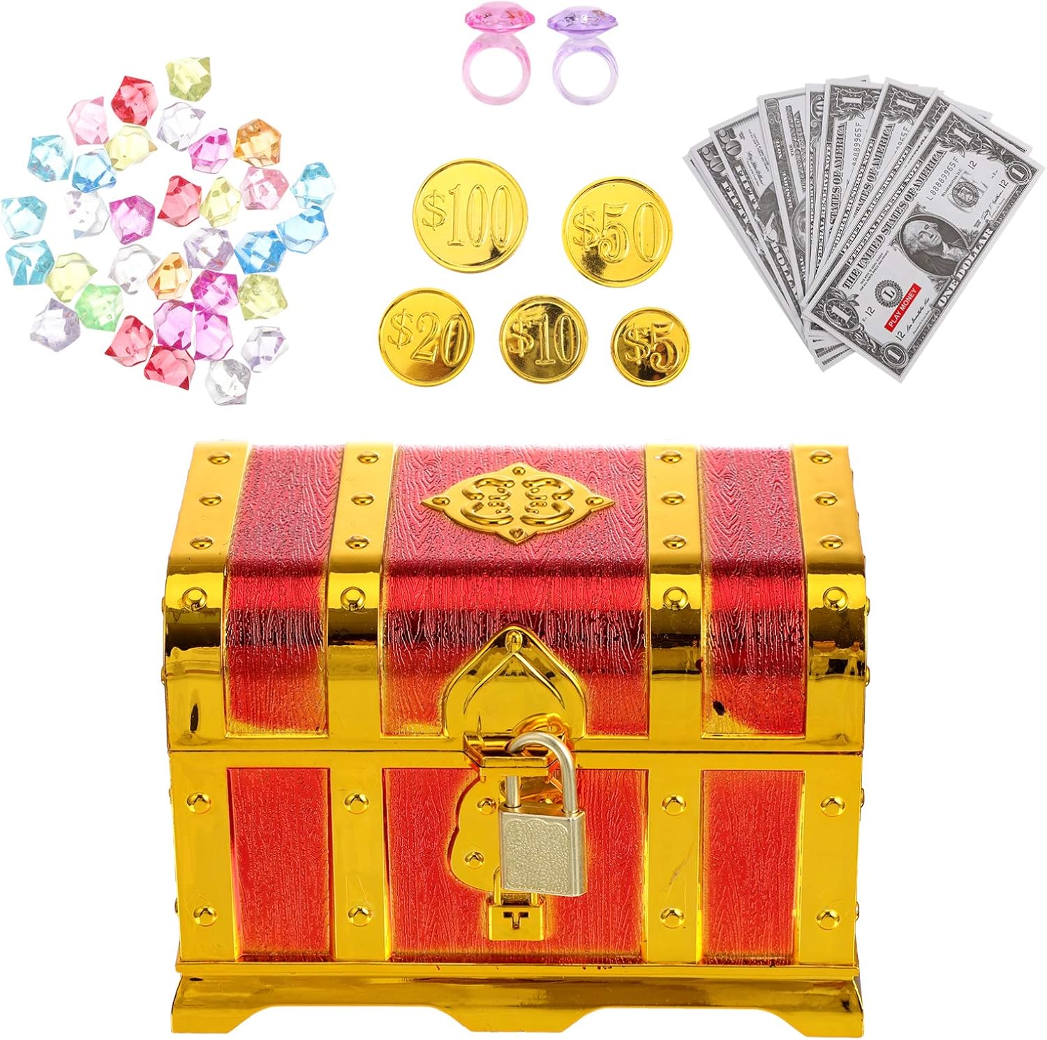 TOYANDONA Pirate Treasure Box Toy Pirate Treasure Chest Toys Pirate