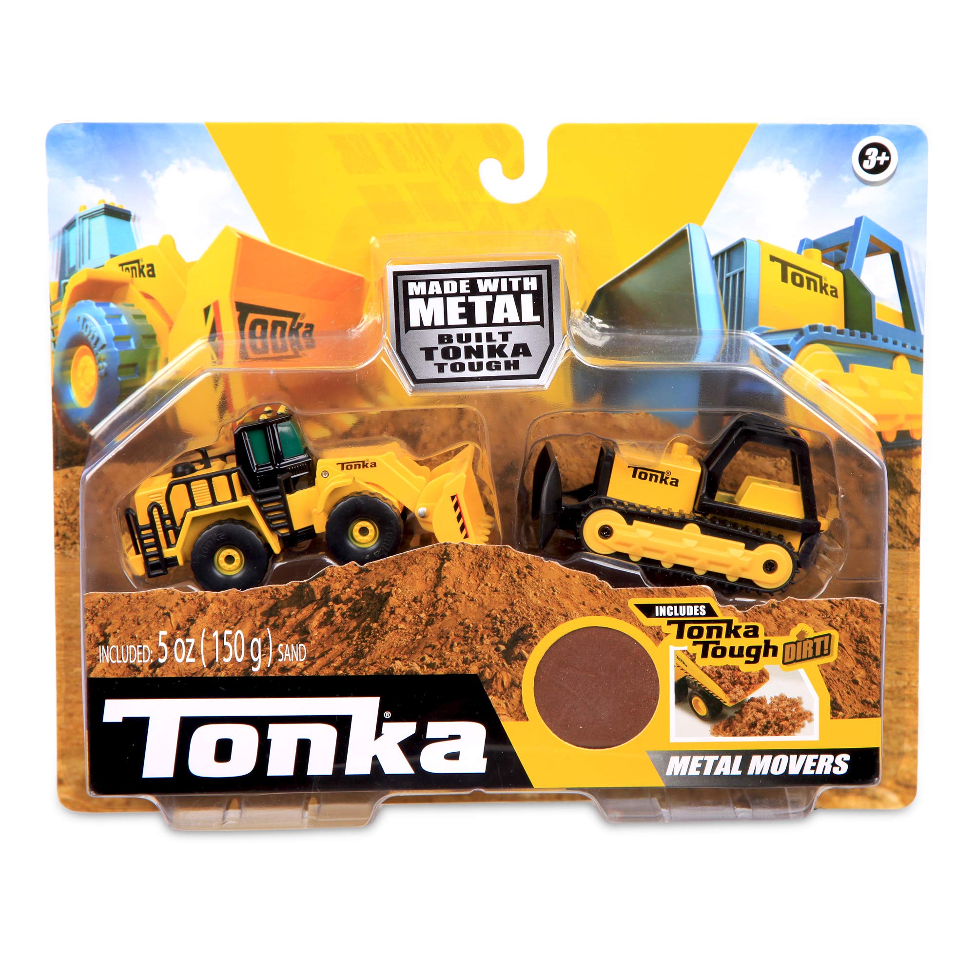 Basic Fun Tonka Monster Metal Movers | Bulldozer & Front Loader Combo Pack | Kids Construction Toys for Boys and Girls, Vehicle Toys for Creative Play, Motor Skill Development for Kids Ages 3 06023