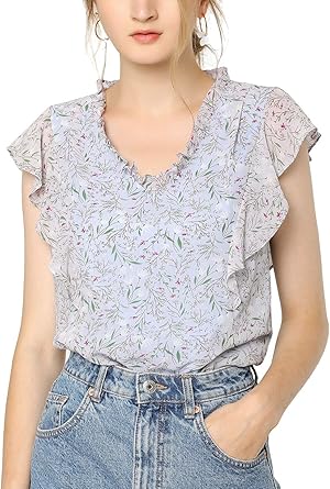 blouse with ruffle sleeves