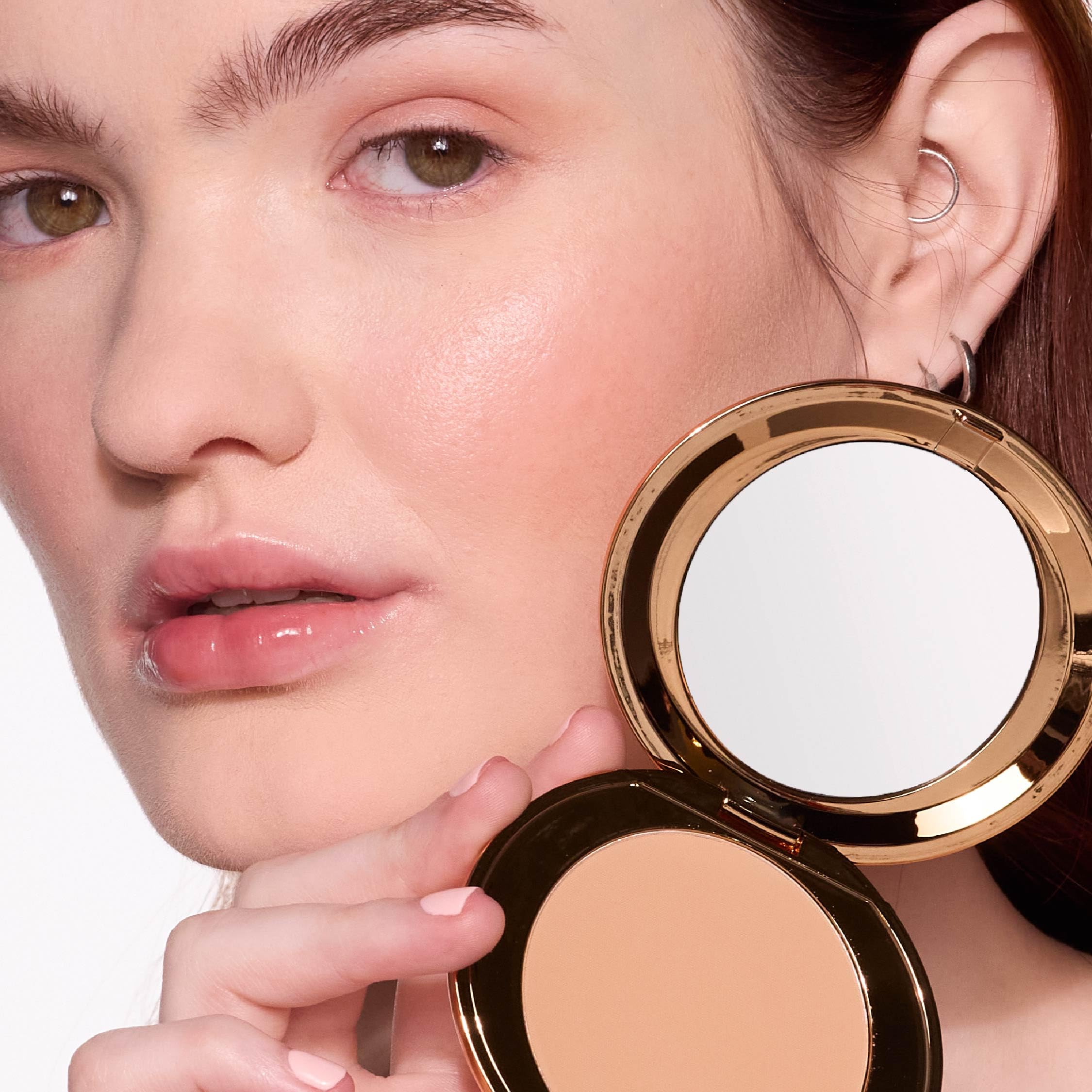 MCoBeauty Miracle Flawless Pressed Powder, Medium Warm Shade, Oil-Control, Soft-Focus Finish with Hydrating Rose Flower Extract & Sweet Almond Oil, Vegan, Cruelty Free Cosmetics