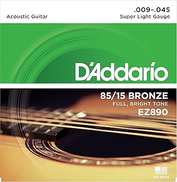 D'Addario 85/15 Bronze Acoustic Guitar Strings_{.009-.045_FULL BRIGHT TONE}_Stainless Steel Material