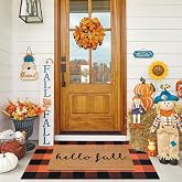 Fall Door Mat Combo Set, Hello Fall Coco Coir Welcome Doormat + 28