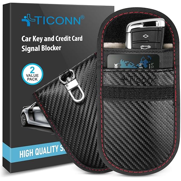 Lot De 2 Sacs Faraday Anti-RFID Pour Clé De Voiture, Sac De Blocage De