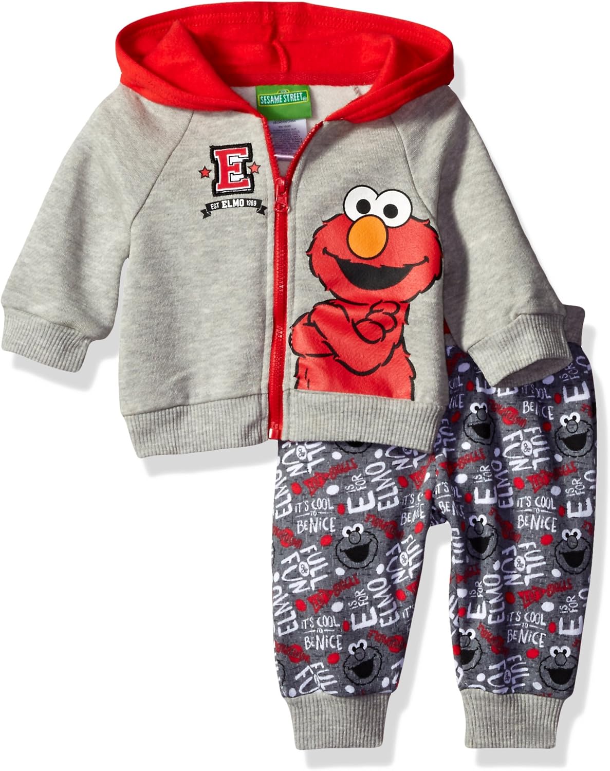 Sesame St Baby Boys' 2 Piece Elmo Costume Hoodie with